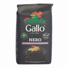 Рис черный нешлифованный среднезерный пропаренный, Riso Gallo (500 г)