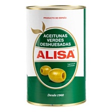Оливки зеленые без косточки, Alisa (4,1 кг)