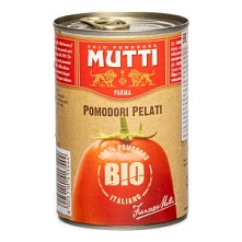 Томаты очищенные целые в томатном соке Био, Mutti (400 г)