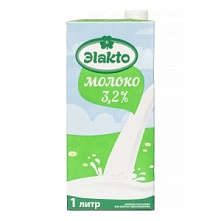 Молоко ультрапастеризованное 3,2%, Эlakto (1 л)