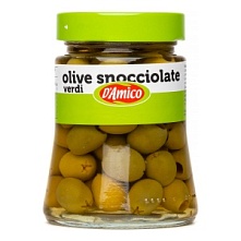 Оливки зеленые с косточкой, D`Amico (290 г)