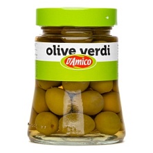 Оливки зеленые с косточкой, D`Amico (300 г)