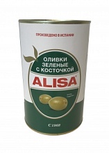 Оливки зеленые "Alisa" с  косточкой 