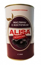 Маслины гигантские "Alisa" 90/100 с косточкой ж/б 